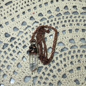 Crystal Pendant Necklace with Copper Chain